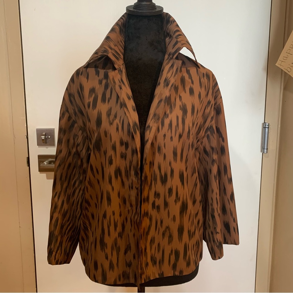 Neiman Marcus NWT Small Leopard Print Women's Open Jacket